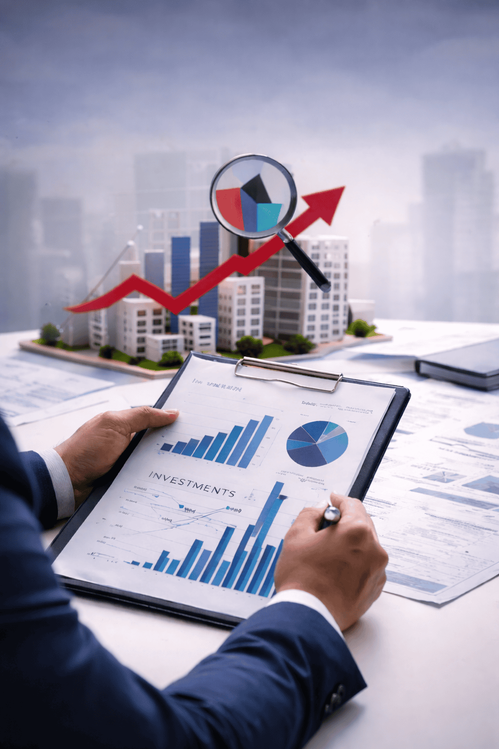 Analyzing investment data in the office